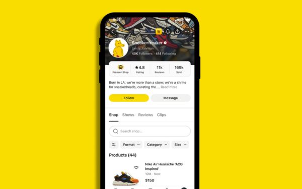 Whatnot live interface: shopping in real time on smartphone